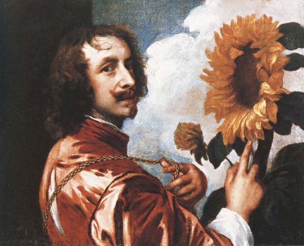 Self-Portrait with a Sunflower